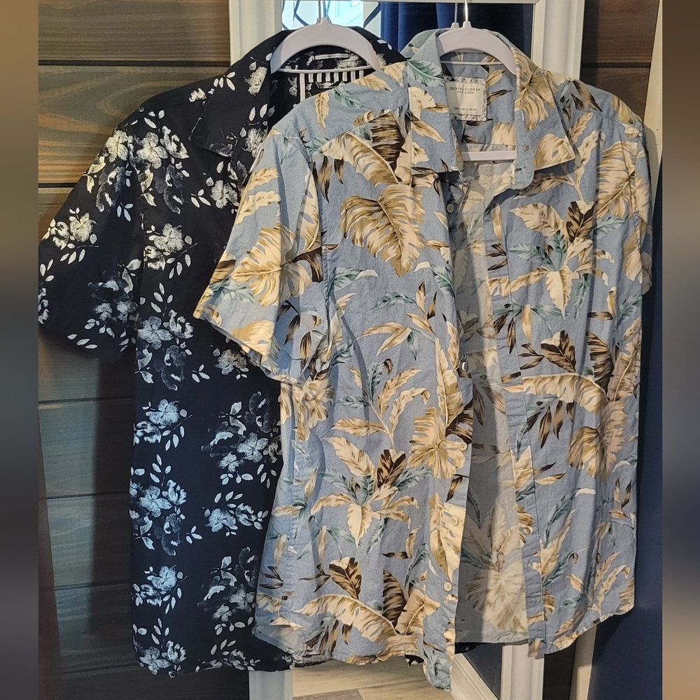 Denim & Flower Hawaiian Shirt 2-pack
